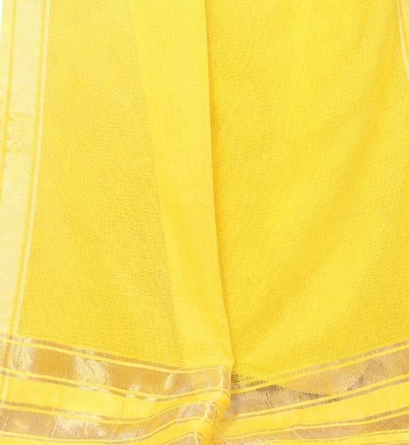 Vasthrlay Ethnic Gold Saree with decorative traditional design