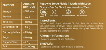 The Pickle Project | Home-made Imli Achar - PUSHMYCART