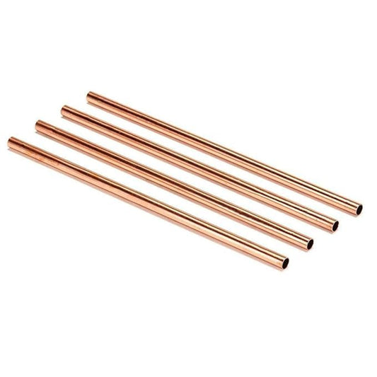 Rustik Craft Pure Copper Plain Solid Straight Drinking Straws 8 Inch
