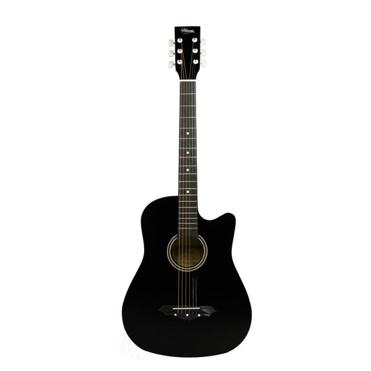 Henrix 38C 38 Inch Cutaway Acoustic Guitar with Gig Bag and Accessories