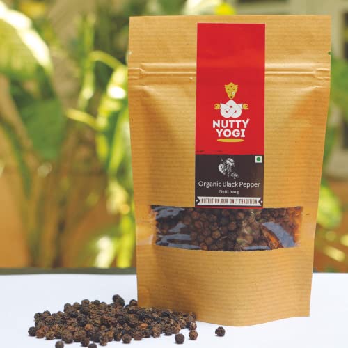 Nutty yogi organic black pepper Indian Spices Healthy & Natural Kali Mirch 100g
