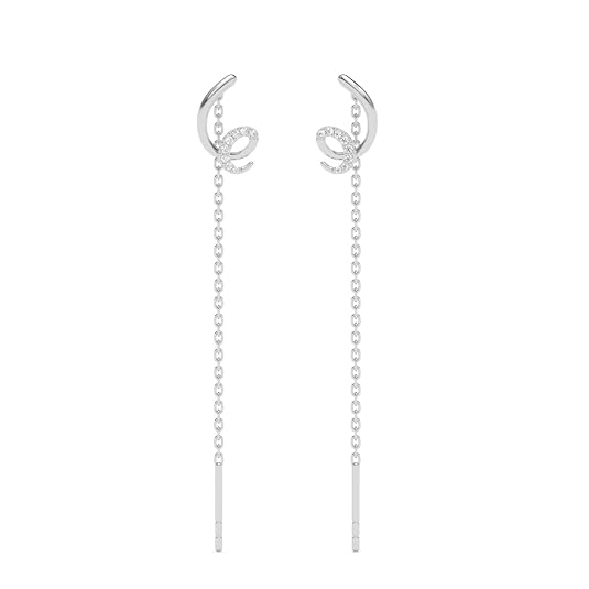 CLARA 925 Sterling Silver Sui Dhaga Threader Earrings Curly