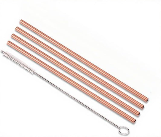 TUGS Copper Drinking Straws Straight or Bent 8 Inch 8 mm Set of 5