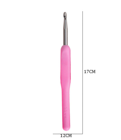 Set 8 Size Soft Plastic Handle Aluminum Crochet Hook Knit Needle Crochet Hook Needles - image 4