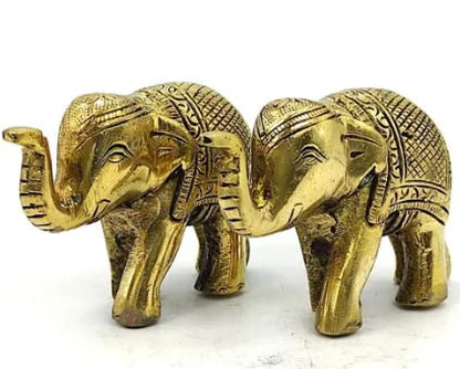 Brass Elephant Statue Set - PUSHMYCART