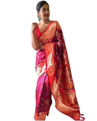 Vasthrlay Classic Kanjivaram Traditional Saree for festive ethnic occasions