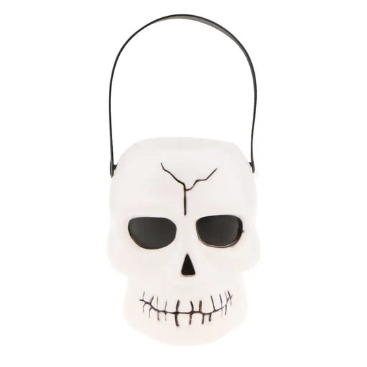 PartySanthe Halloween Skull Candy Bucket Trick or Treat Bowl Holder