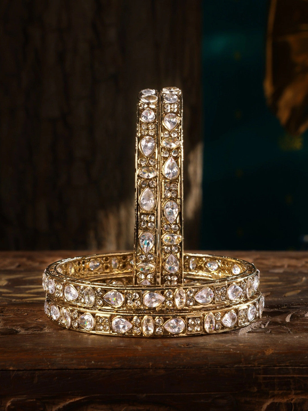 Wedding Chuda by Hitesh Gold Jadau Kundan Bangle Set