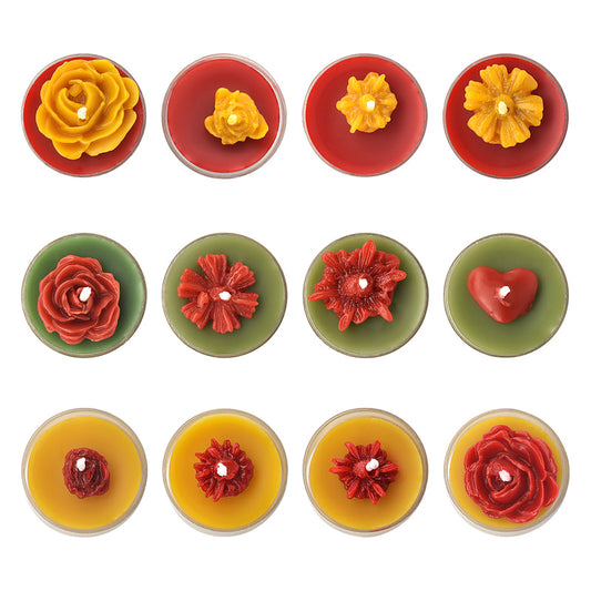 Tea Light Flower Candle - Handmade | Beeswax