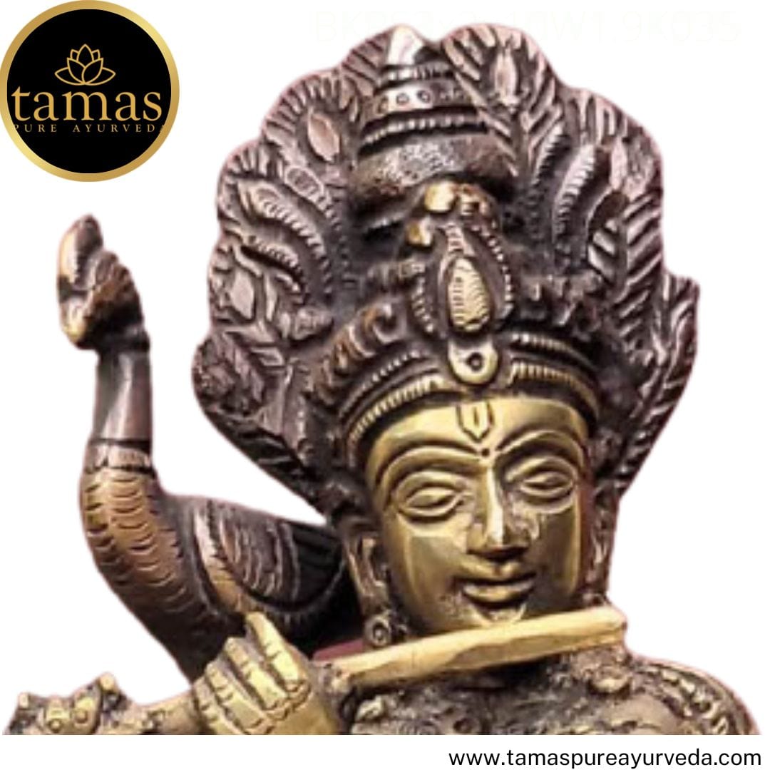 Tamas Brass Handcrafted Flute Playing Krishna with Peacock  Statue / Idol with Antique Finish (Pack of 1) - PUSHMYCART