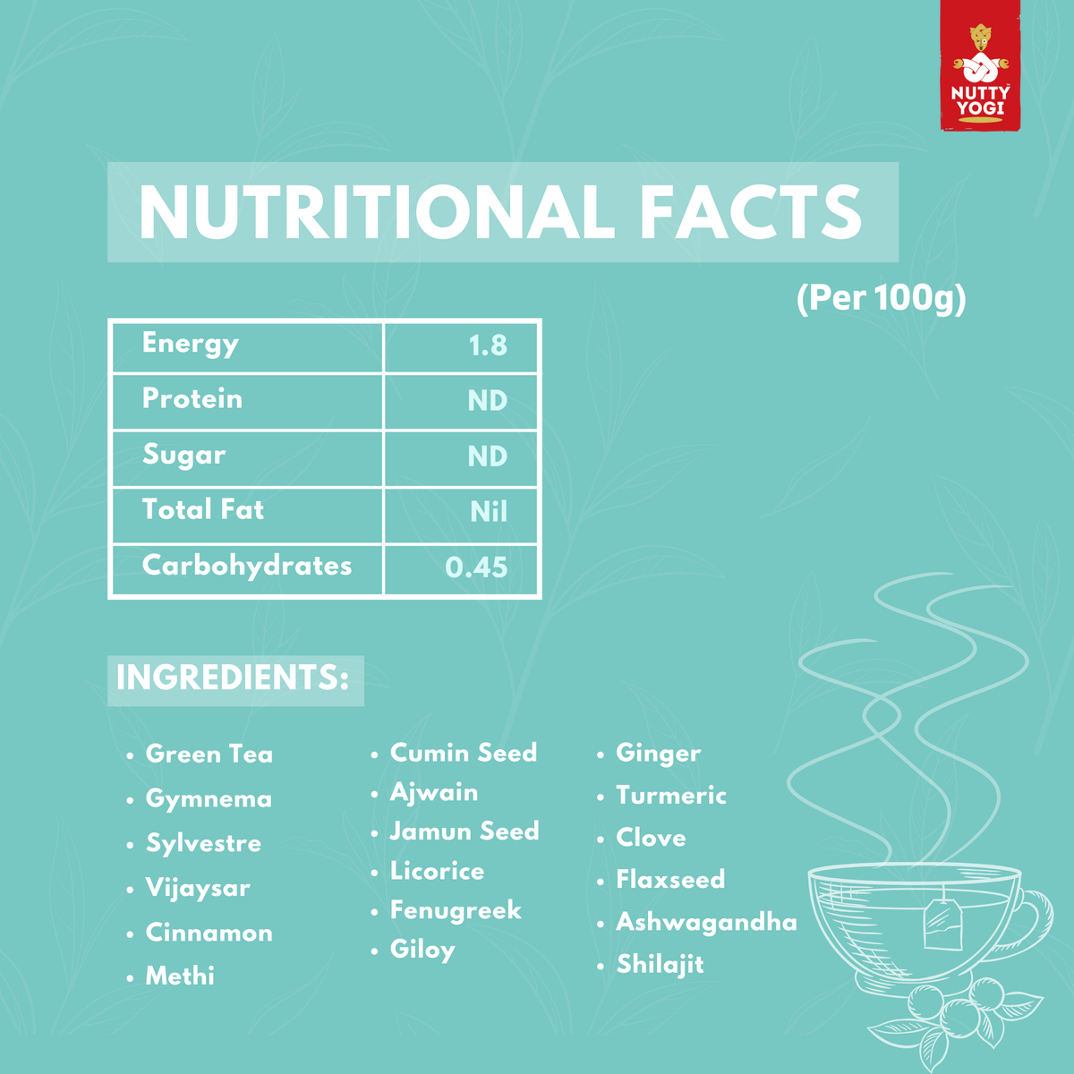 Nutty Yogi Sugarfit Tea 50g