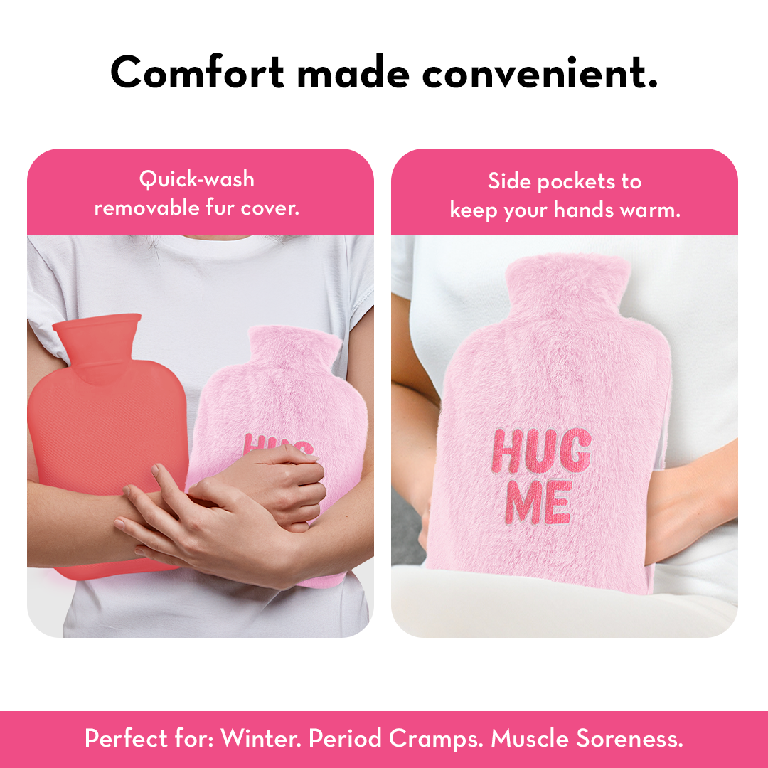Plush Hot Water Bag with Soft Fur Cover