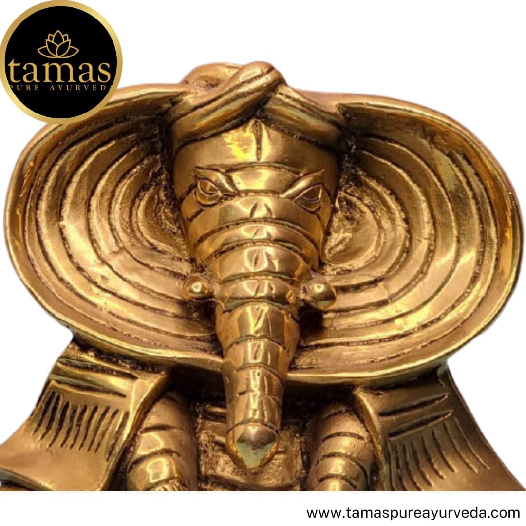 Tamas Brass Handcrafted Antique Style Ganpati Ganesha Bhagwan Statue / Idol with Antique Finish (Pack of 1) - PUSHMYCART