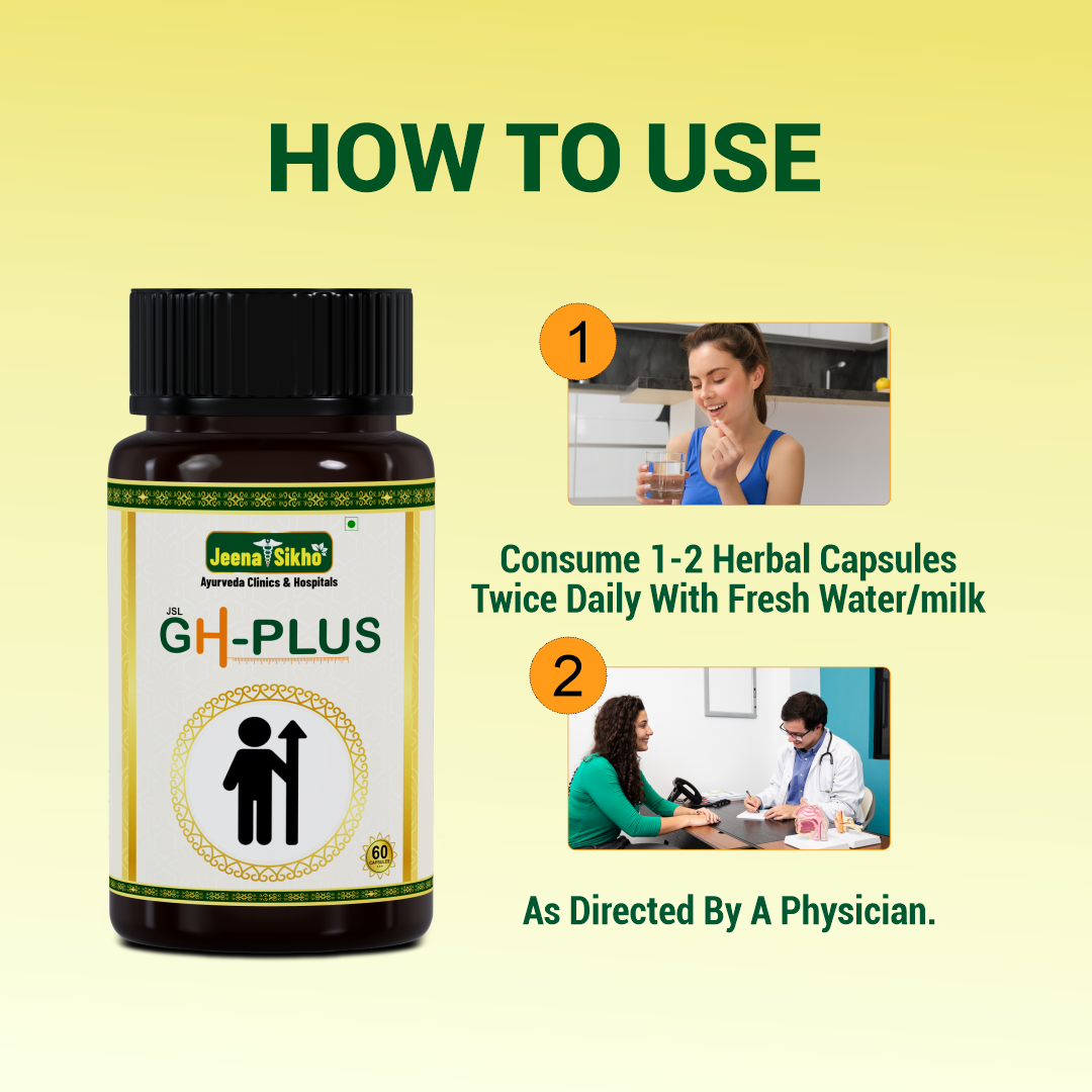 Jeena Sikho GH PLUS Capsules Ayurvedic Height Growth and Bone Development Support