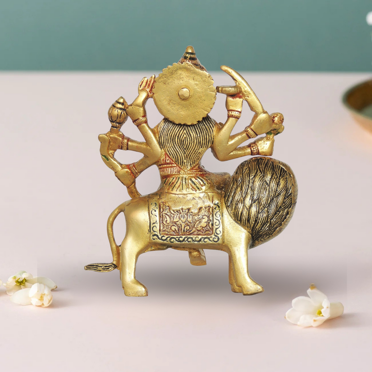 Brass Goddess Durga Superfine Idol 1.56Kg - PUSHMYCART