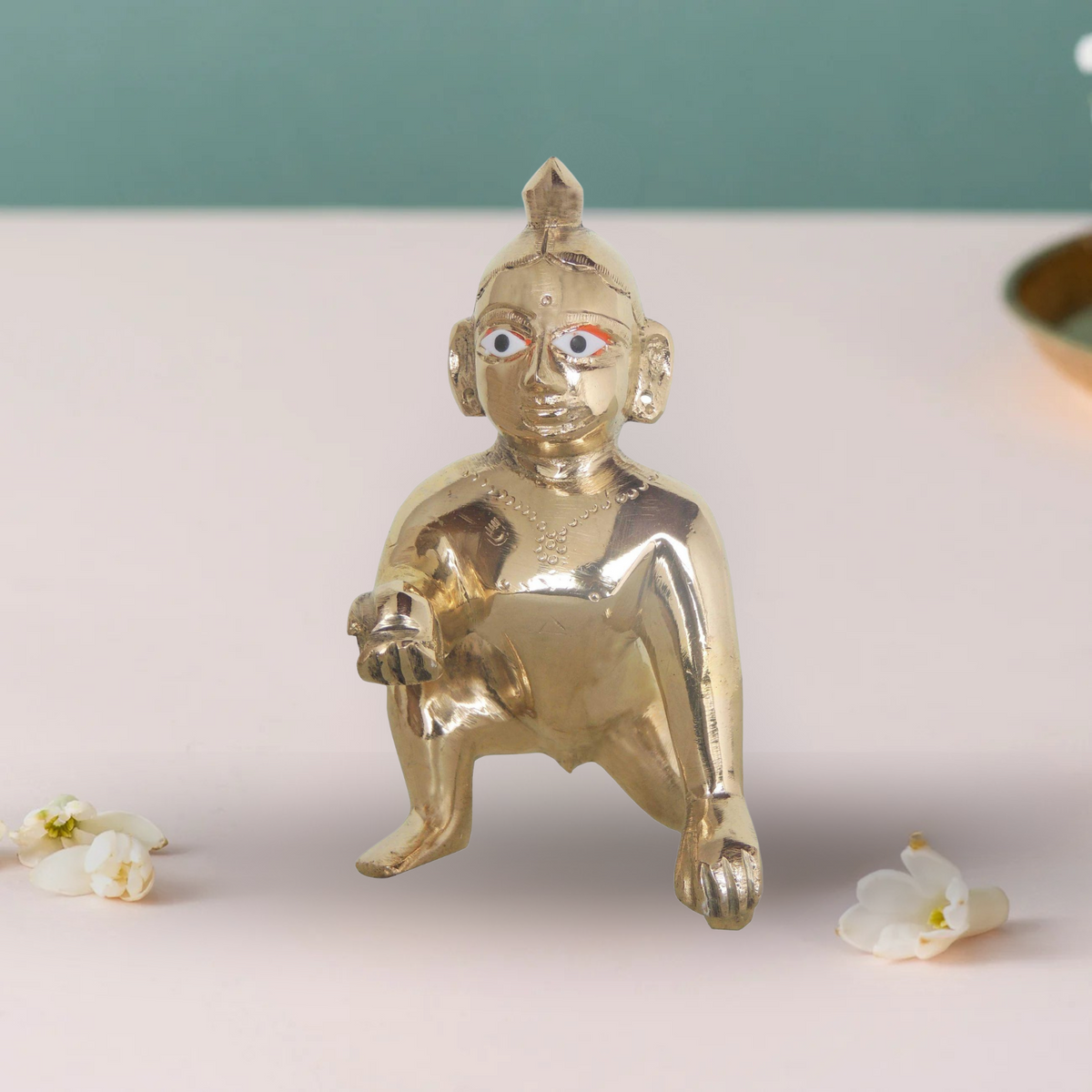 Brass Laddu Gopal God Idol Statue 0.74Kg - PUSHMYCART