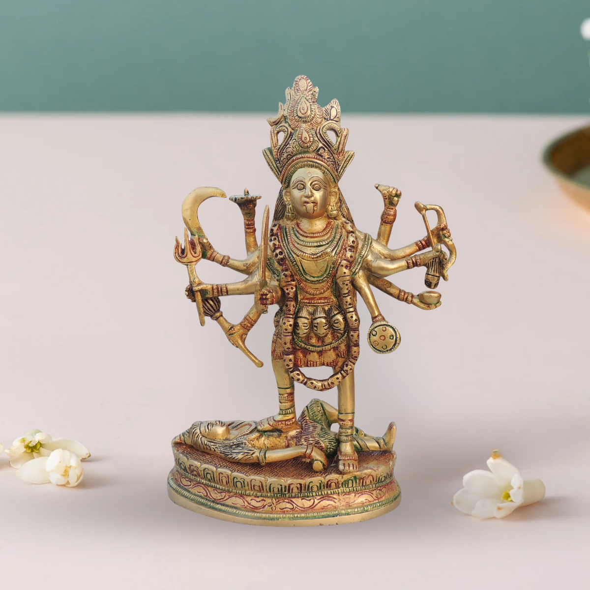 Brass Kali Maa Statue 2.8Kg - PUSHMYCART