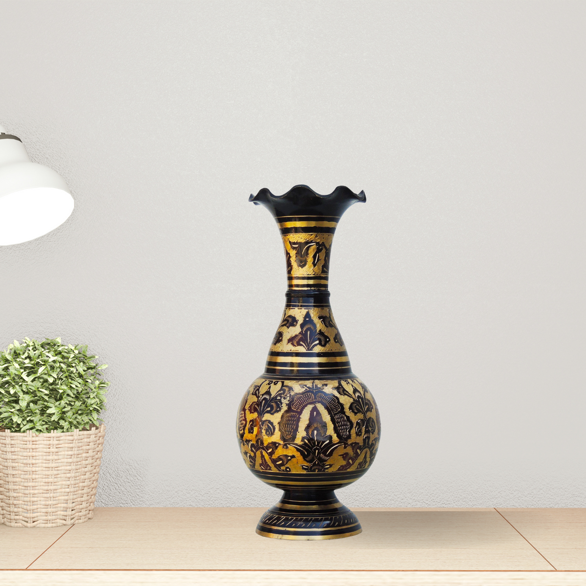 Brass Home And Garden Flower Pot Vase 1.075Kg - PUSHMYCART