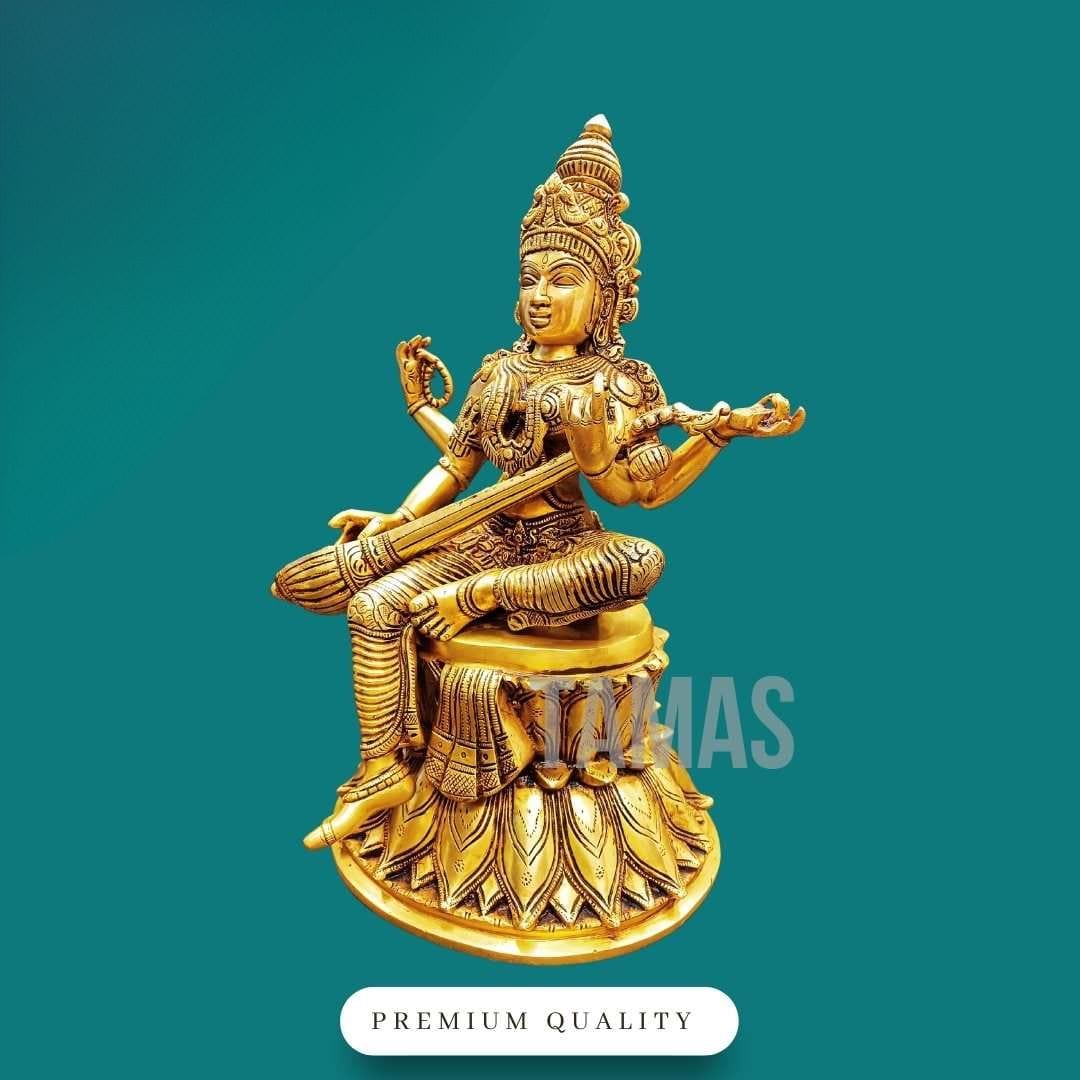 Tamas Brass Saraswati Maa Statue / Idol - PUSHMYCART