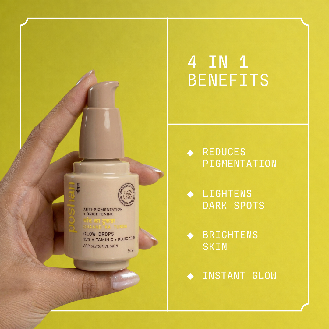 POSHAN SKINCARE CHAAND KA TUKDA 15% VITAMIN C GLOW DROPS