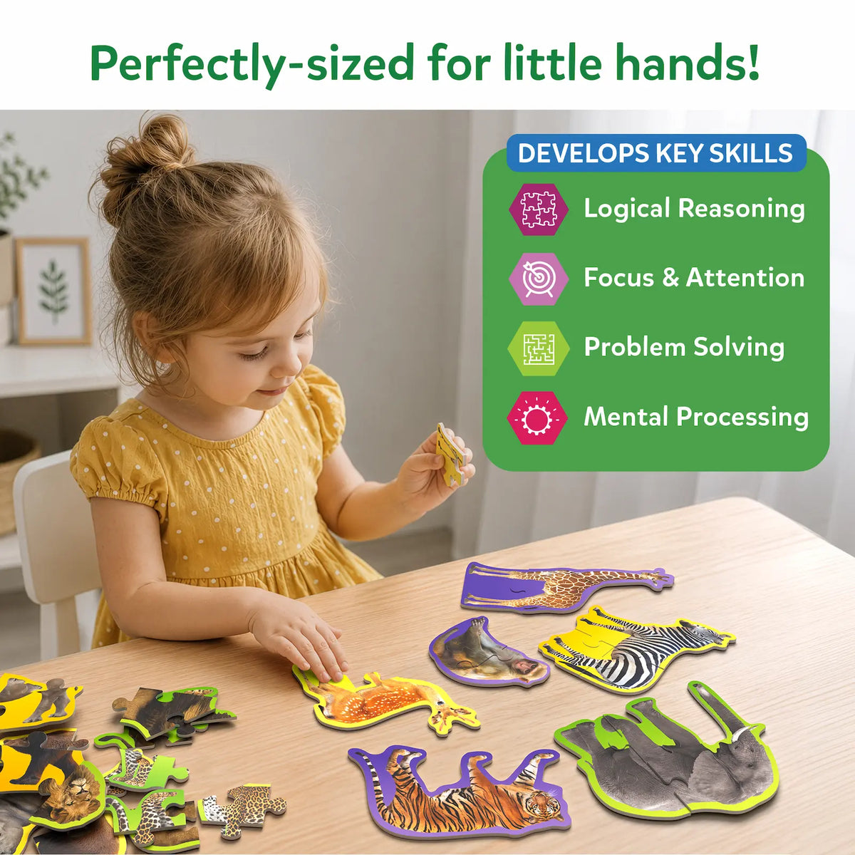 Skillmatics Step By Step Puzzle Wild Animals Ages 3 and Up