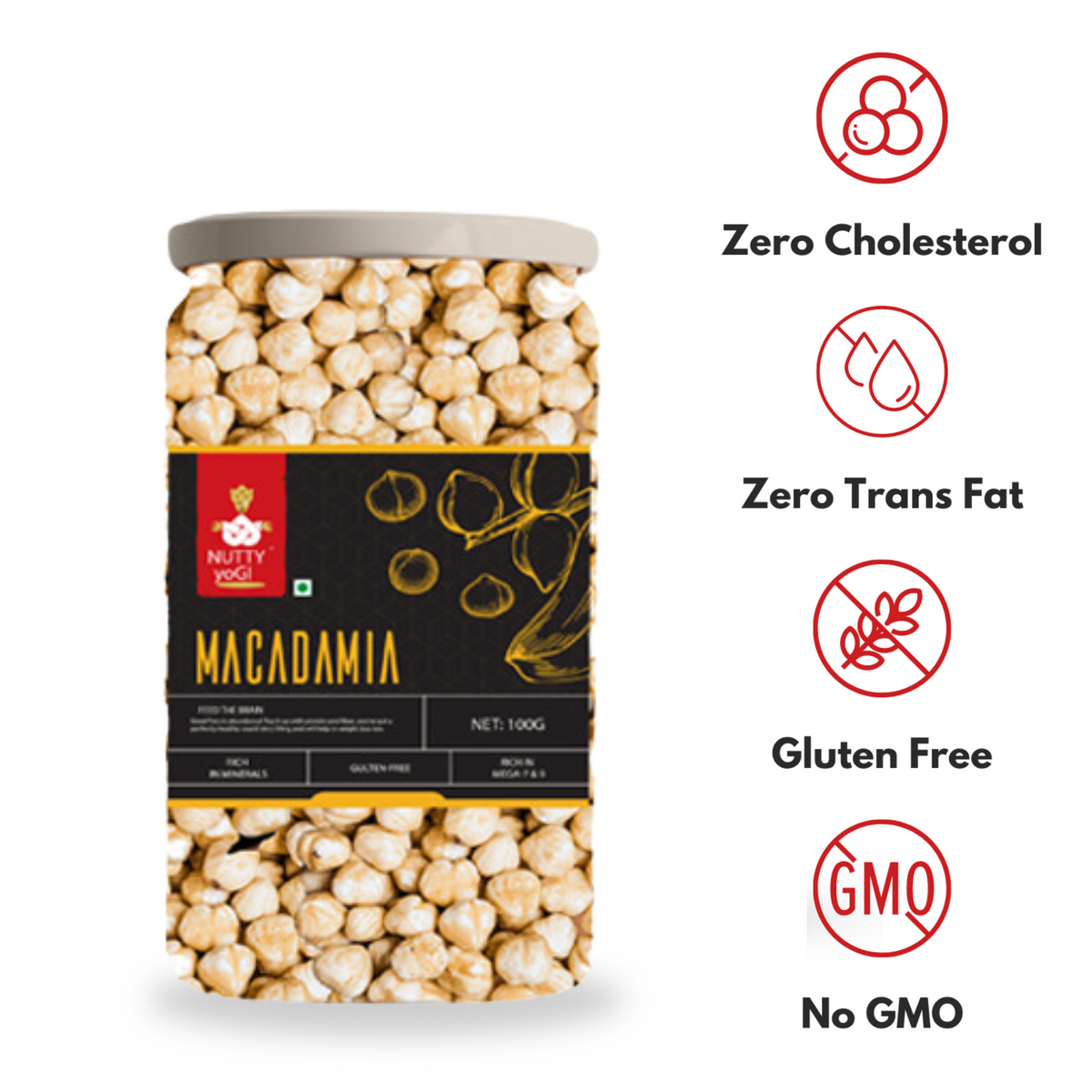 Nutty Yogi Australian Macadamia Nuts 100g pack of 1