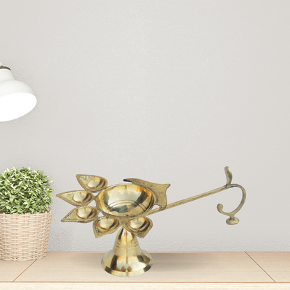 Brass Table Oil Lamp Deep Jyoti 0.4Kg - PUSHMYCART