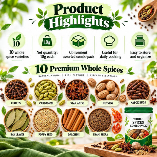 10 whole spices combo pack highlights