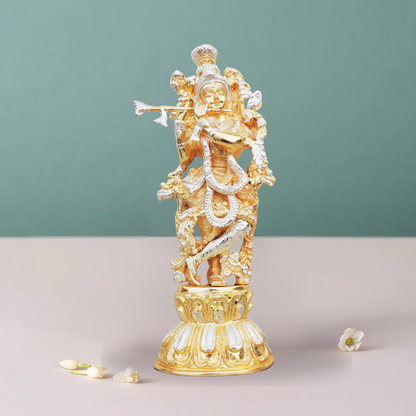 Brass Krishna In Two Tone Finish Statue 5.53Kg - PUSHMYCART