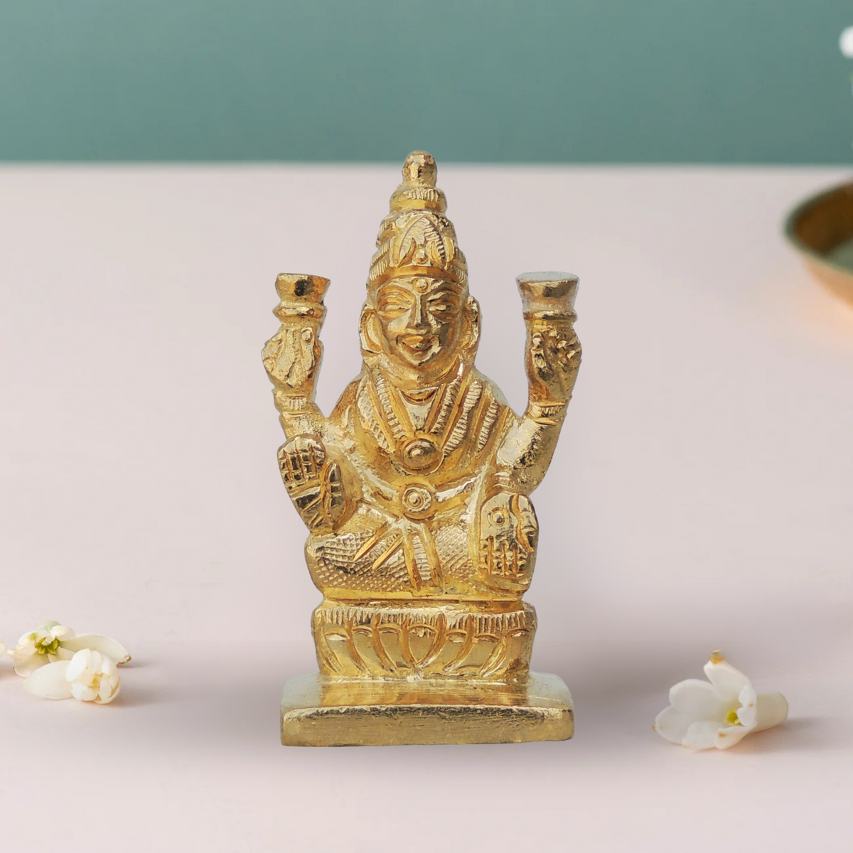 Brass Laxmi Ji Statue 0.1Kg - PUSHMYCART