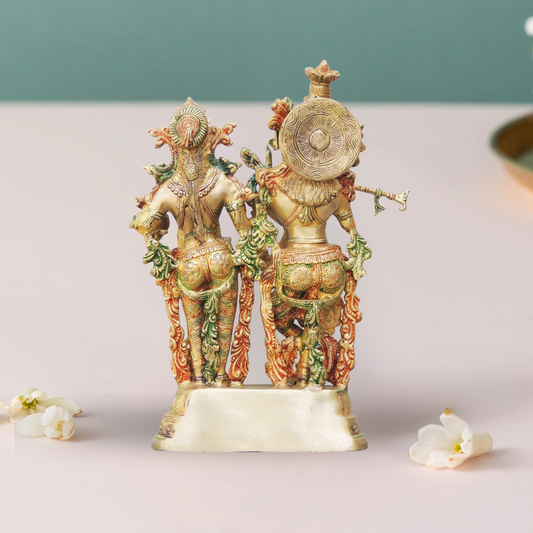 Brass Radha Krishan Same Base Idol 10.6Kg - PUSHMYCART