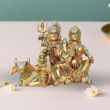 Brass Shiv Parivar Statue 1Kg - PUSHMYCART