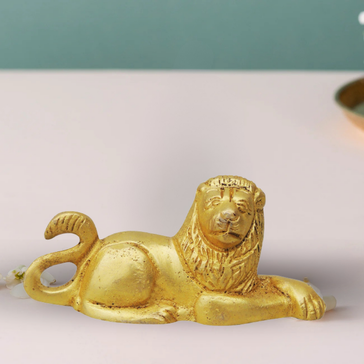 Brass Lion Statue 0.16Kg - PUSHMYCART