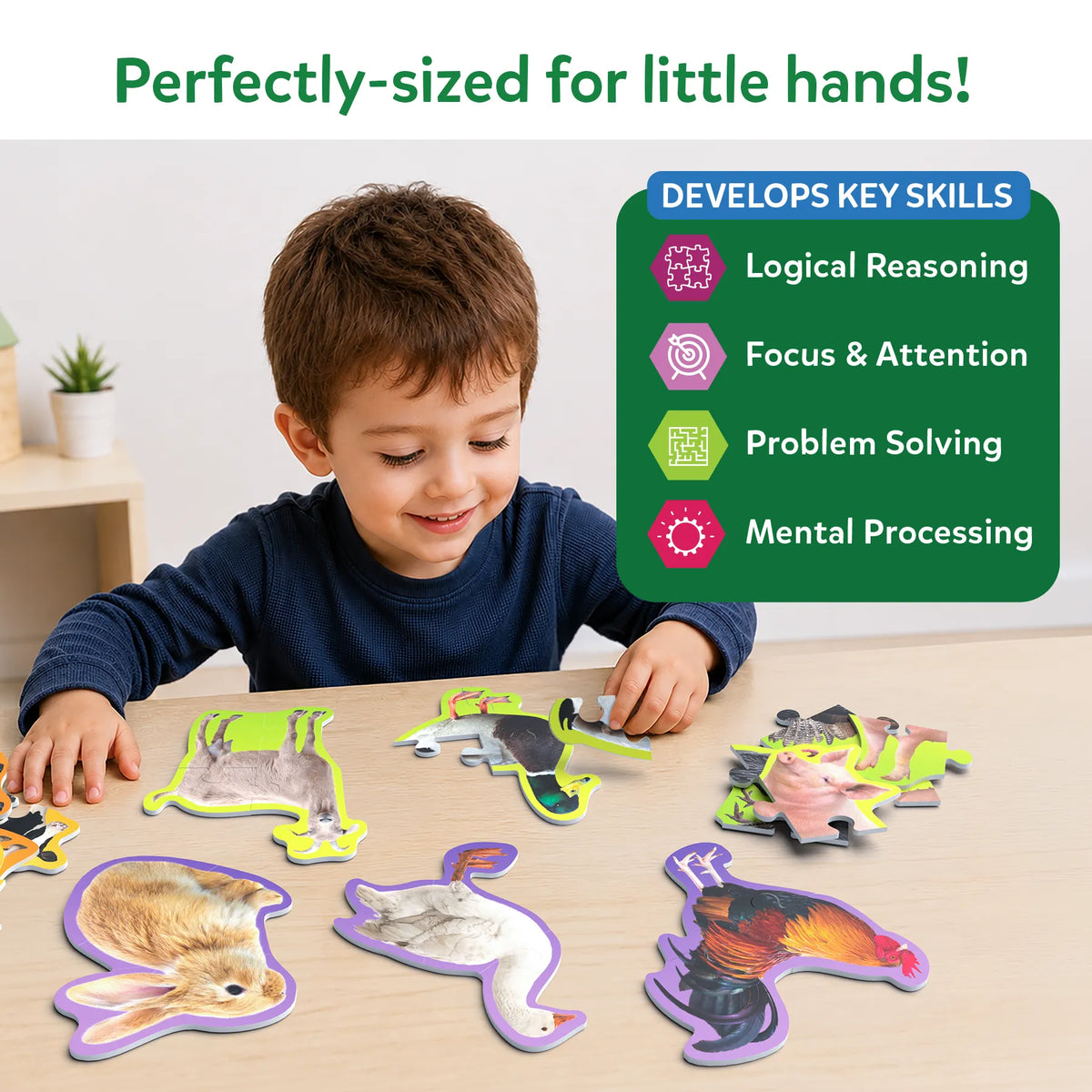 Skillmatics Step By Step Puzzle Farm Animals Ages 3 and Up