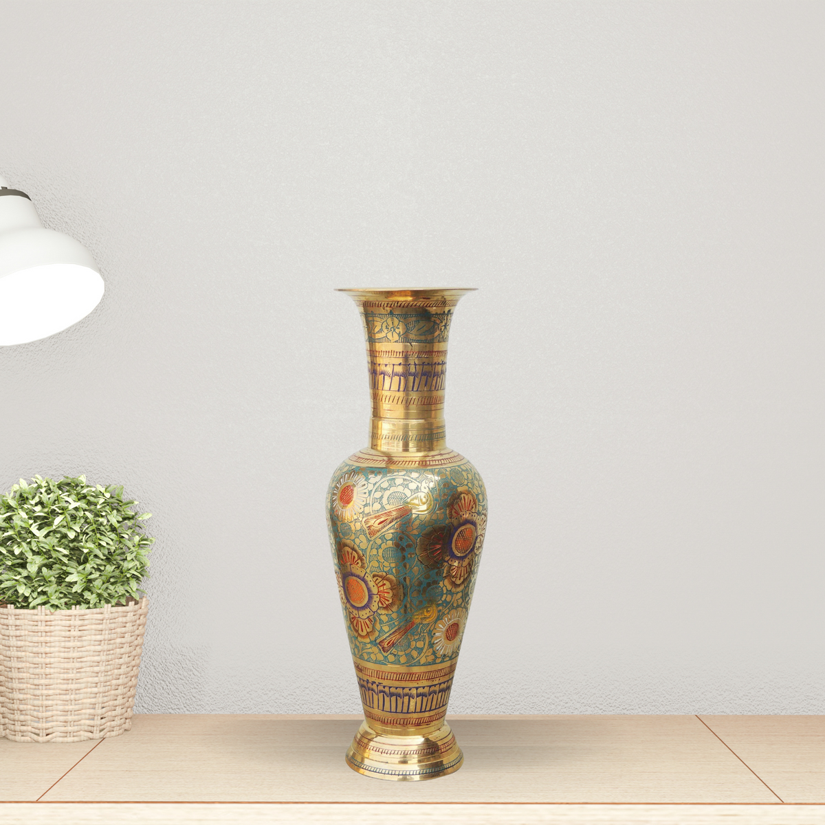 Brass Home And Garden Flower Pot Vase 0.75Kg - PUSHMYCART