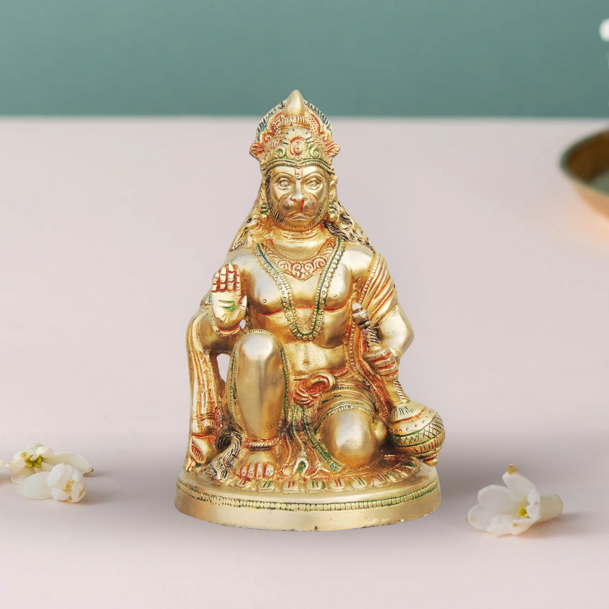 Brass Hanuman Ji Statue 3.47Kg - PUSHMYCART