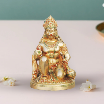 Brass Hanuman Ji Statue 3.47Kg - PUSHMYCART