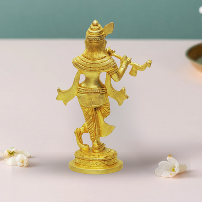 Brass Krishna Super Fine Finish Idol 0.76Kg - PUSHMYCART