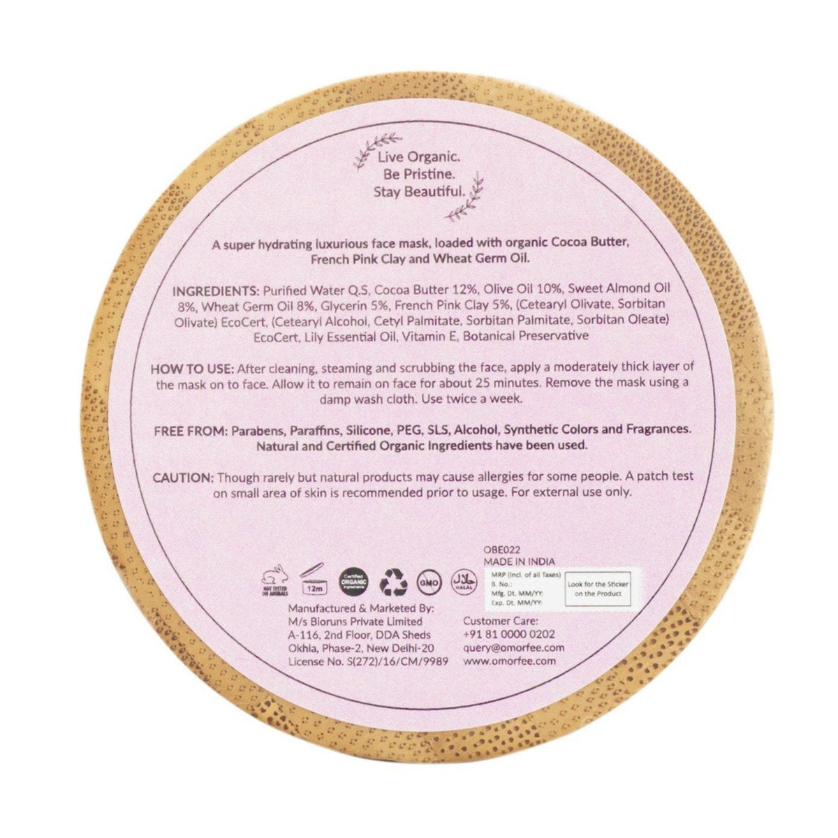 Omorfee India Hydrating Face Pack