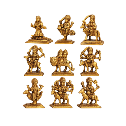 Brass Nau Durga Statue 1.96kg