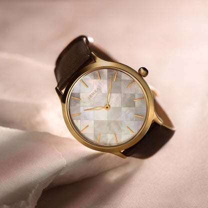 Titan Nebula Deccan Treasures 18k Gold Analog Leather Strap Watch for Men - image 1