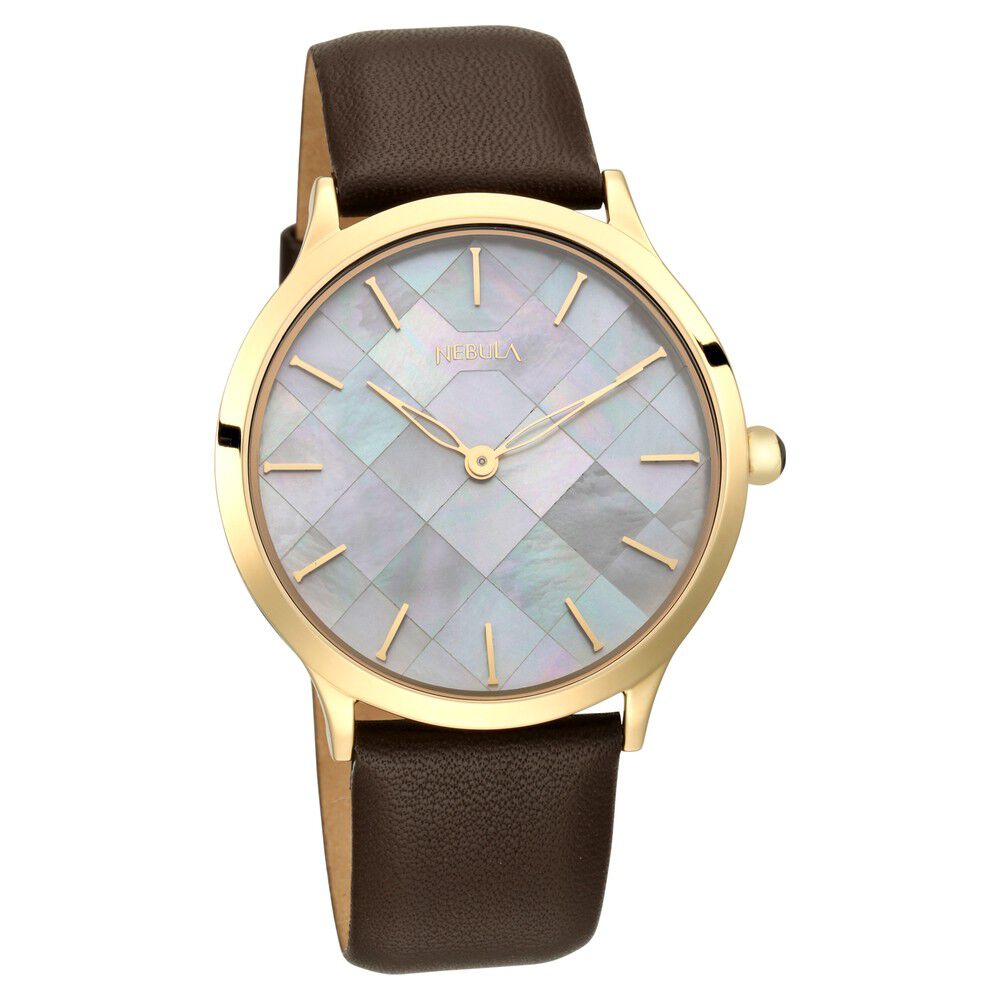 Titan Nebula Deccan Treasures 18k Gold Analog Leather Strap Watch for Men
