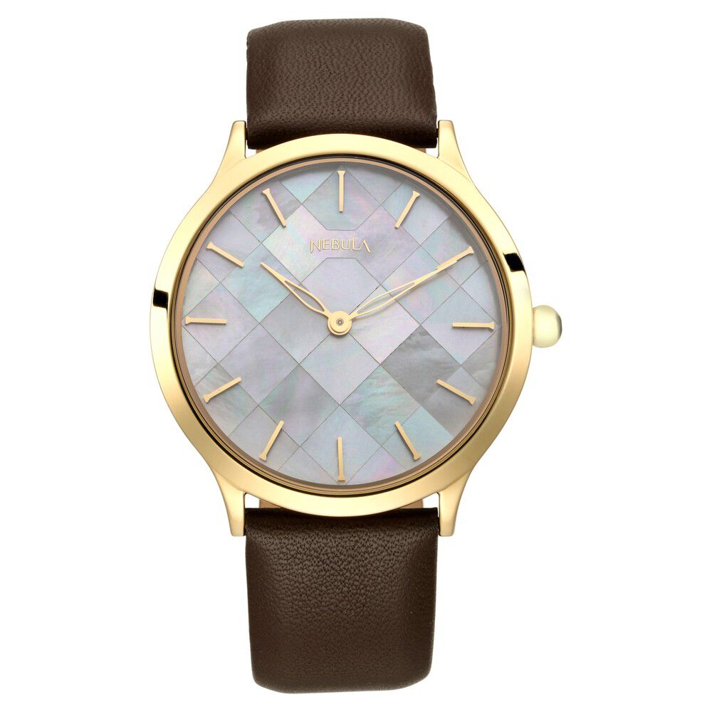 Titan Nebula Deccan Treasures 18k Gold Analog Leather Strap Watch for Men