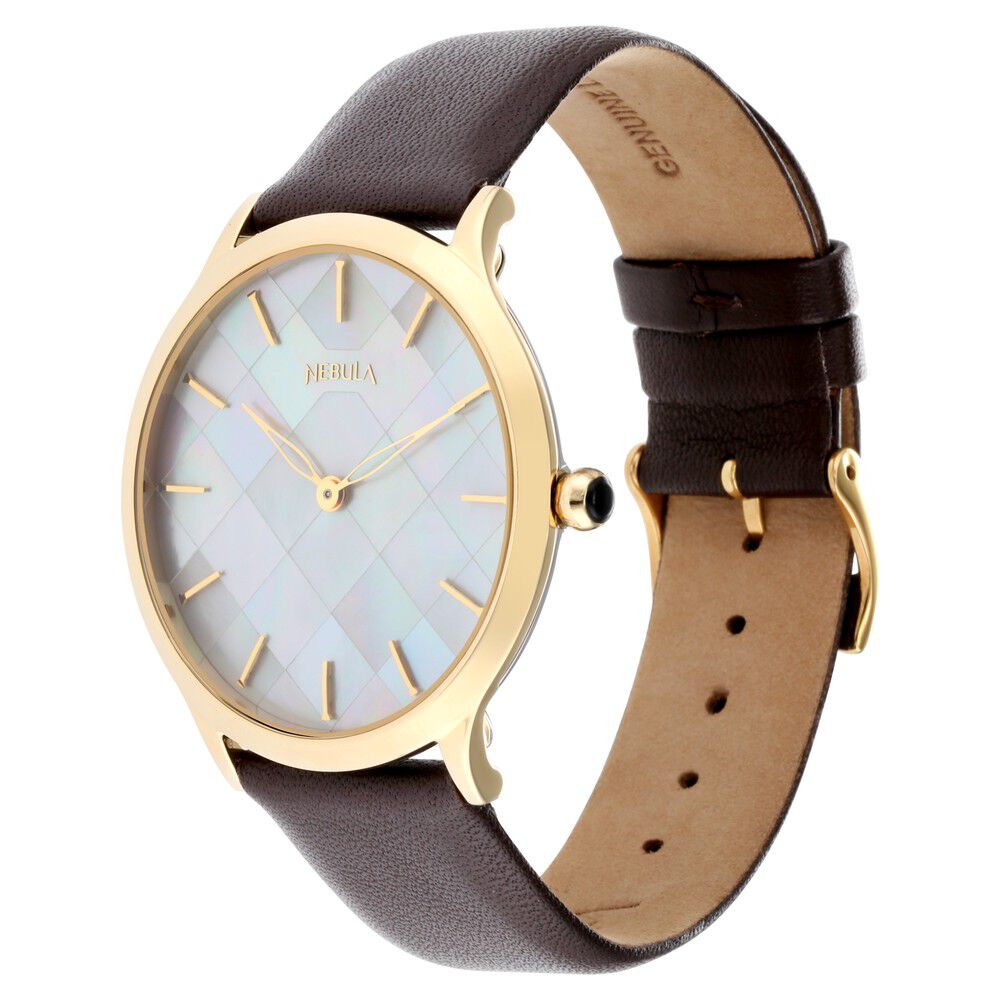 Titan Nebula Deccan Treasures 18k Gold Analog Leather Strap Watch for Men
