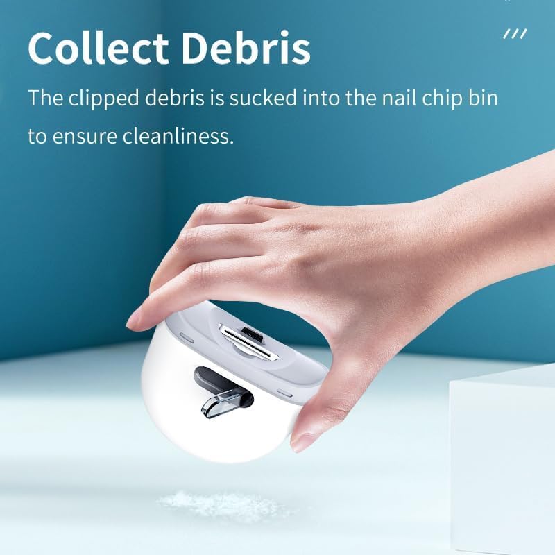 IQS Enterprise Automatic Electric Nail Clipper with LED Light and Nail File USB Rechargeable - image 8