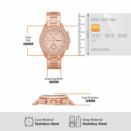 Fossil Decker Rose Gold Watch ES3352