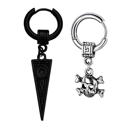 M Men Style Hollow-Out Triangle Rock Huggie Studs