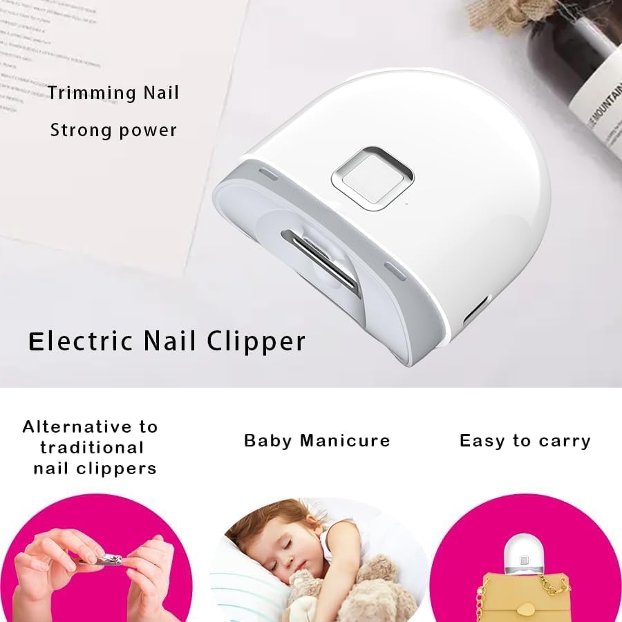 IQS Enterprise Automatic Electric Nail Clipper with LED Light and Nail File USB Rechargeable - image 9