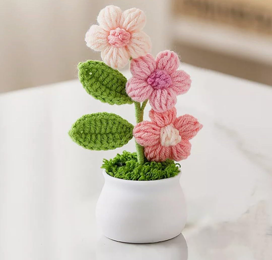 Crochet Flowers Artificial Daisy, Home Decoration, Office - image 4