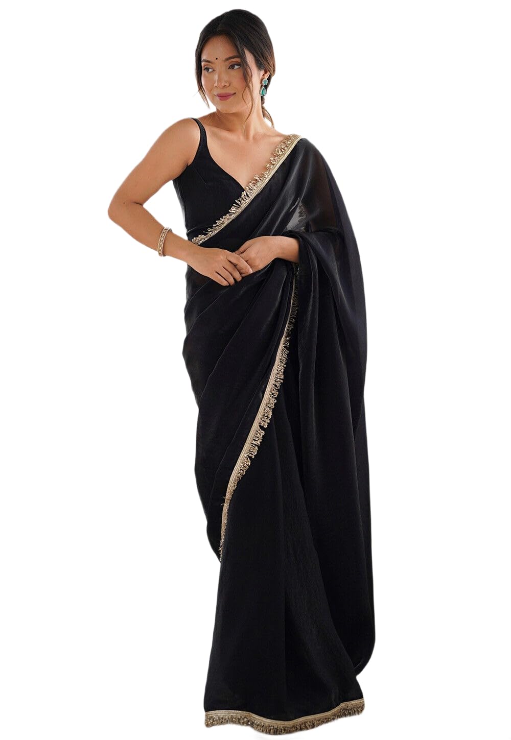 Vasthrlay Lavender Ethnic Sequins Saree for festive ethnic occasions